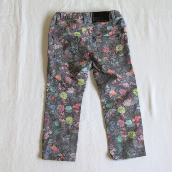 mexx floral print gray straight leg denim jeans 24-30 months baby toddler girls - Picture 7 of 9